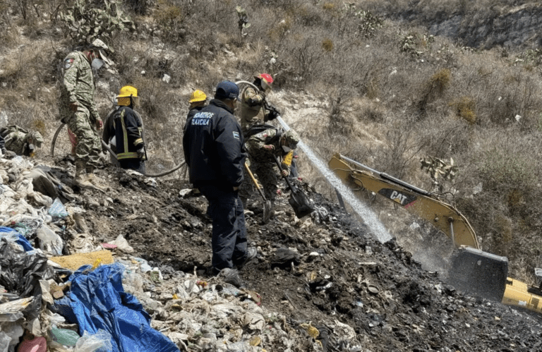 Se Sofoca Incendio en el Relleno Sanitario de Panotla